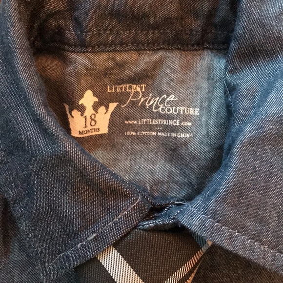 Littlest Prince Couture Button Down Shirt and Tie - Picture 3 of 12